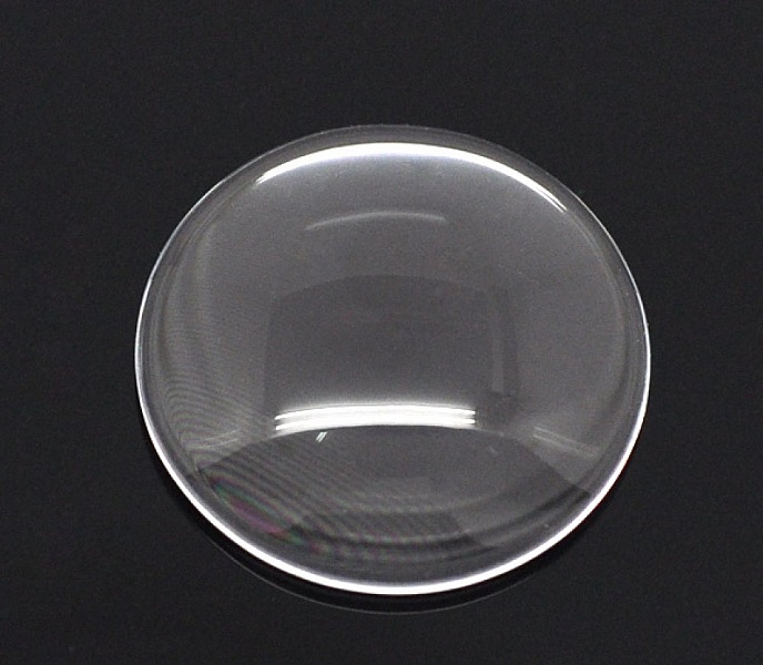 Cabochon Rond 20 mm en verre loupe transparent N&deg;08