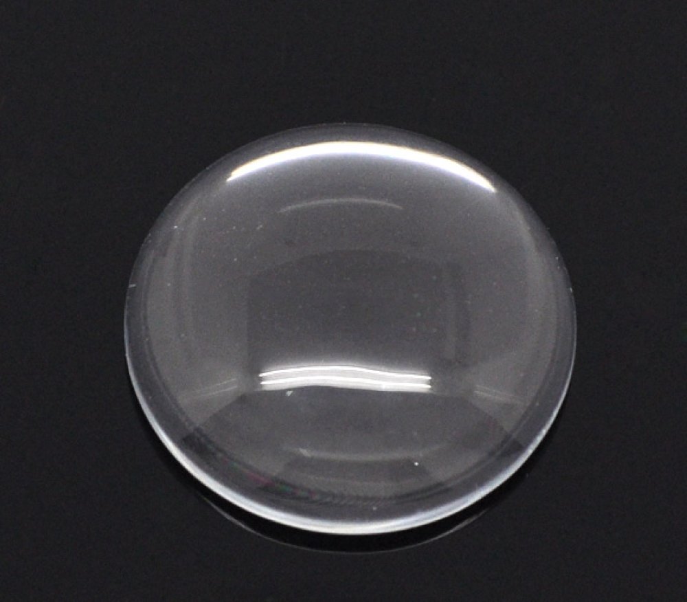 Cabochon Rond 25 mm en verre loupe transparent N&deg;11 standard