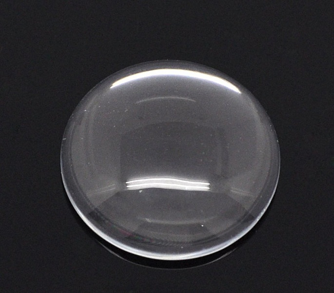 Cabochon Rond 25 mm en verre loupe transparent N&deg;11 standard