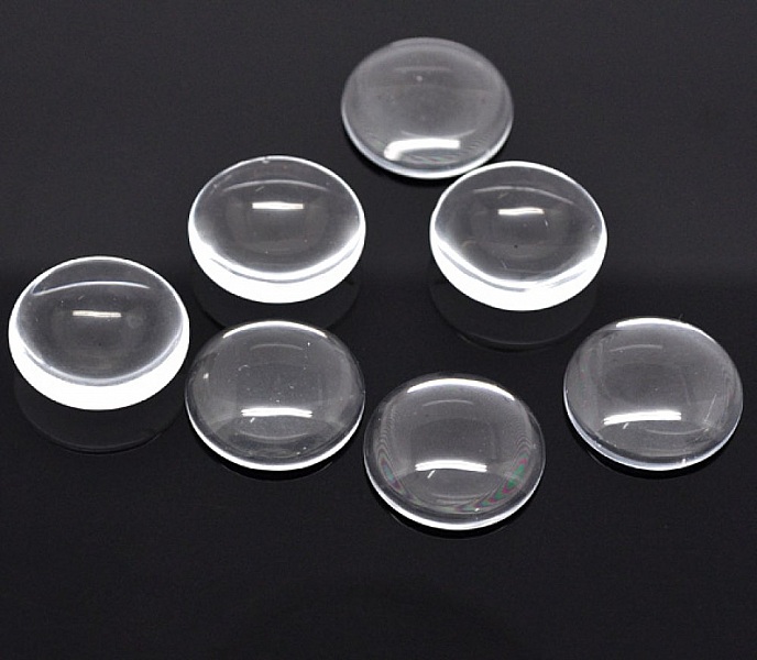 Cabochon Rond 25 mm en verre loupe transparent N&deg;11 standard