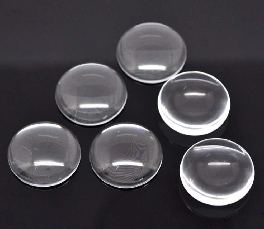 Cabochon Rond 30 mm en verre Loupe transparent N&deg;13
