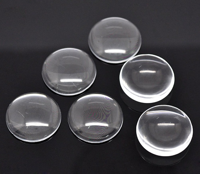 Cabochon Rond 30 mm en verre Loupe transparent N&deg;13