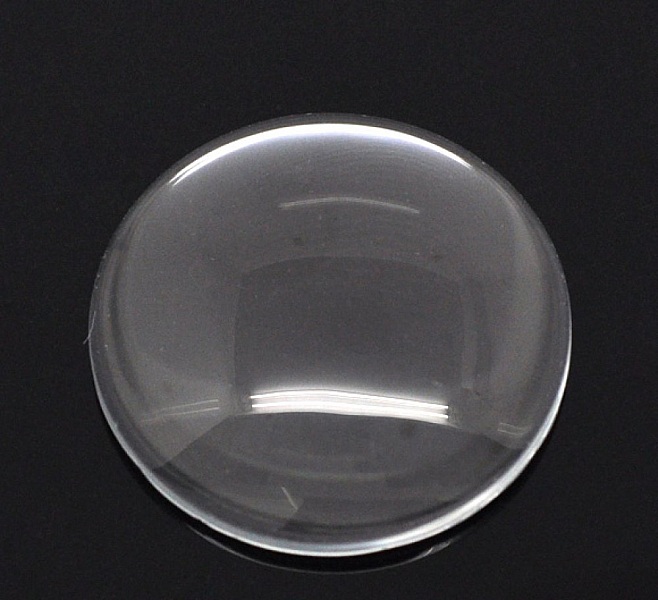 Cabochon Rond 30 mm en verre Loupe transparent N&deg;13