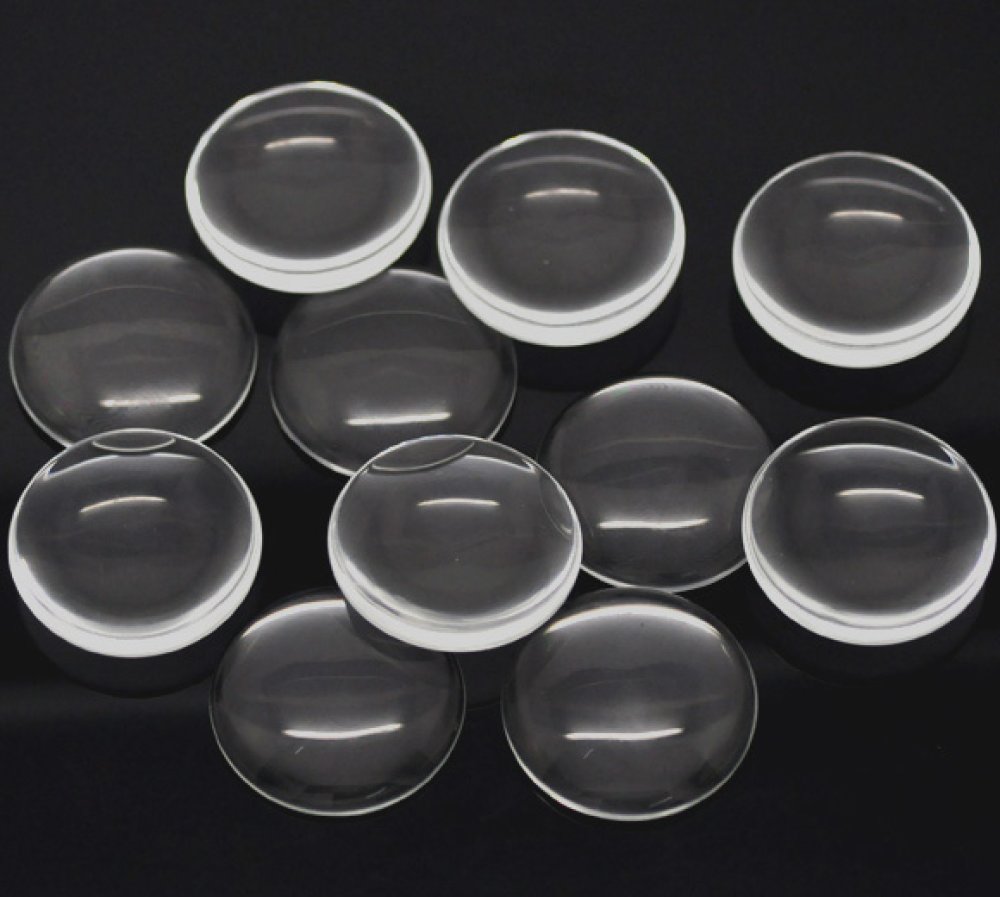 Cabochon Rond 35 mm en verre Loupe transparent N&deg;14
