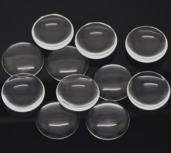 Cabochon Rond 35 mm en verre Loupe transparent N&deg;14