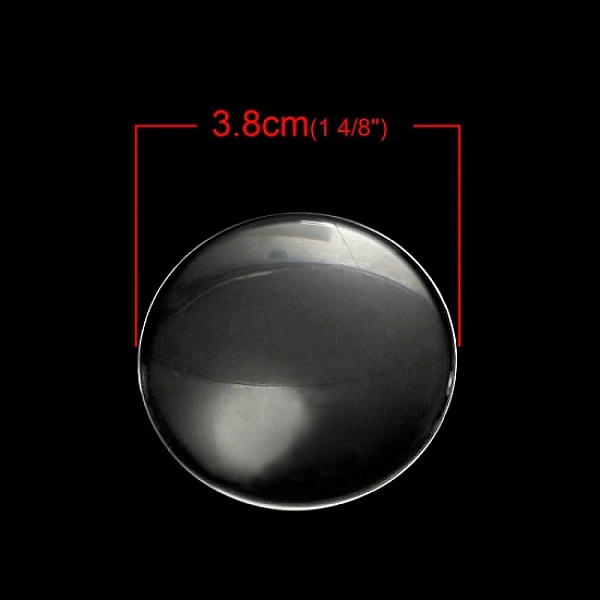 Cabochon Rond 38 mm en verre transparent