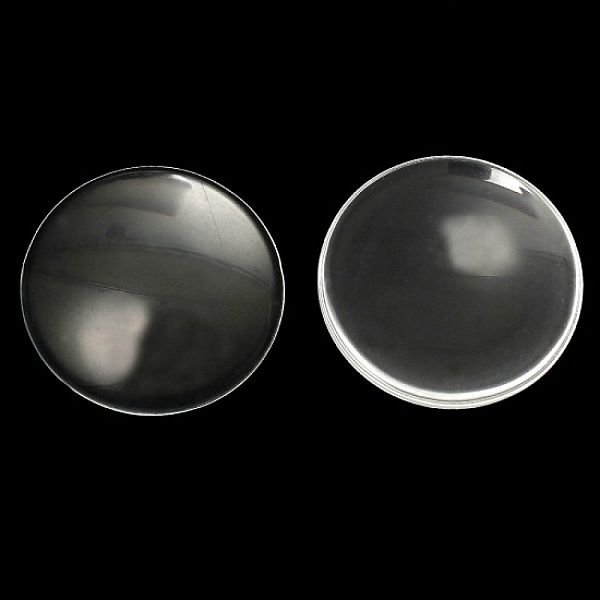 Cabochon Rond 38 mm en verre transparent