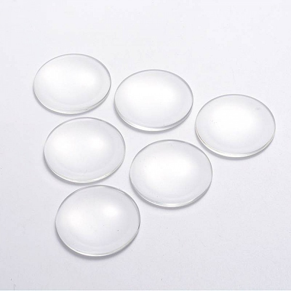 Cabochon Rond 40 mm en verre transparent R016-40