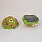 Cabochon p&acirc;te polym&egrave;re 30 mm Fleur Vert N&deg;01