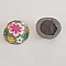 Cabochon p&acirc;te polym&egrave;re 20 mm Fleur Gris N&deg;07