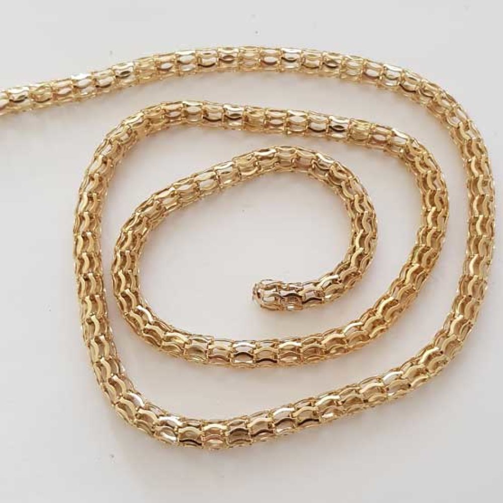 Chaine Tube r&eacute;sille 6 mm Dor&eacute;