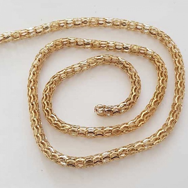 Chaine Tube r&eacute;sille 6 mm Dor&eacute;