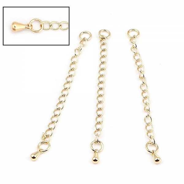 Cha&icirc;ne d'Extension Pour Collier Bracelet en Cuivre Plaqu&eacute; OR