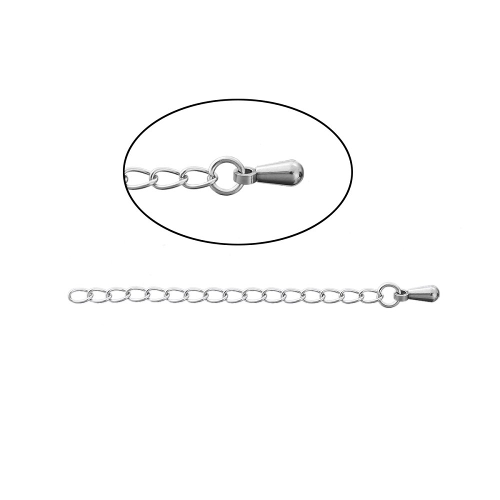Cha&icirc;ne d'Extension Pour Collier Bracelet en Acier Inoxydable 6 cm N&deg;01