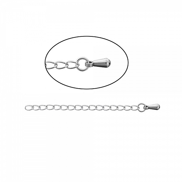 Cha&icirc;ne d'Extension Pour Collier Bracelet en Acier Inoxydable 6 cm N&deg;01