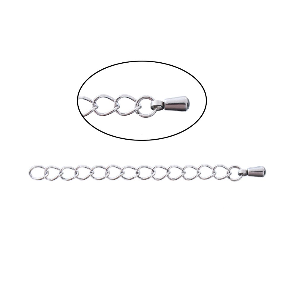 Cha&icirc;ne d'Extension Pour Collier Bracelet en Acier Inoxydable 6 cm N&deg;02