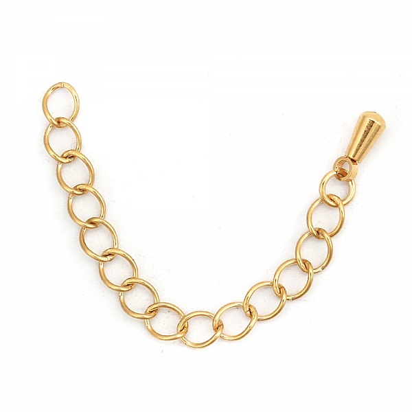 Cha&icirc;ne d'Extension Pour Collier Bracelet en Acier Inoxydable 6 cm N&deg;03 Dor&eacute;