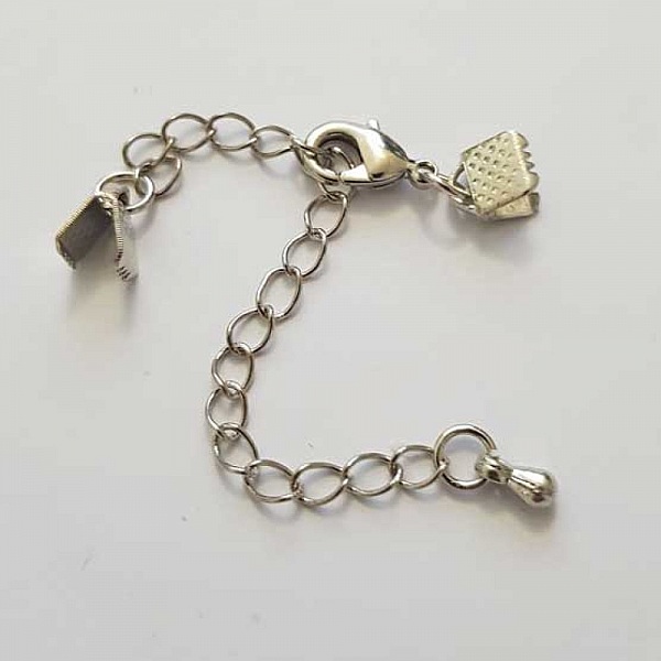Cha&icirc;ne d'Extension et fermoir mousqueton Argent 02