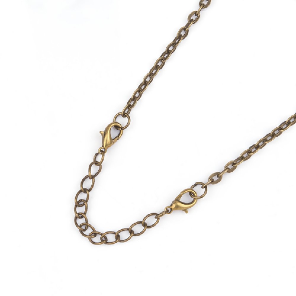 Cha&icirc;ne d'Extension pour Collier Bracelet Bronze avec 2 Fermoirs Mousquetons
