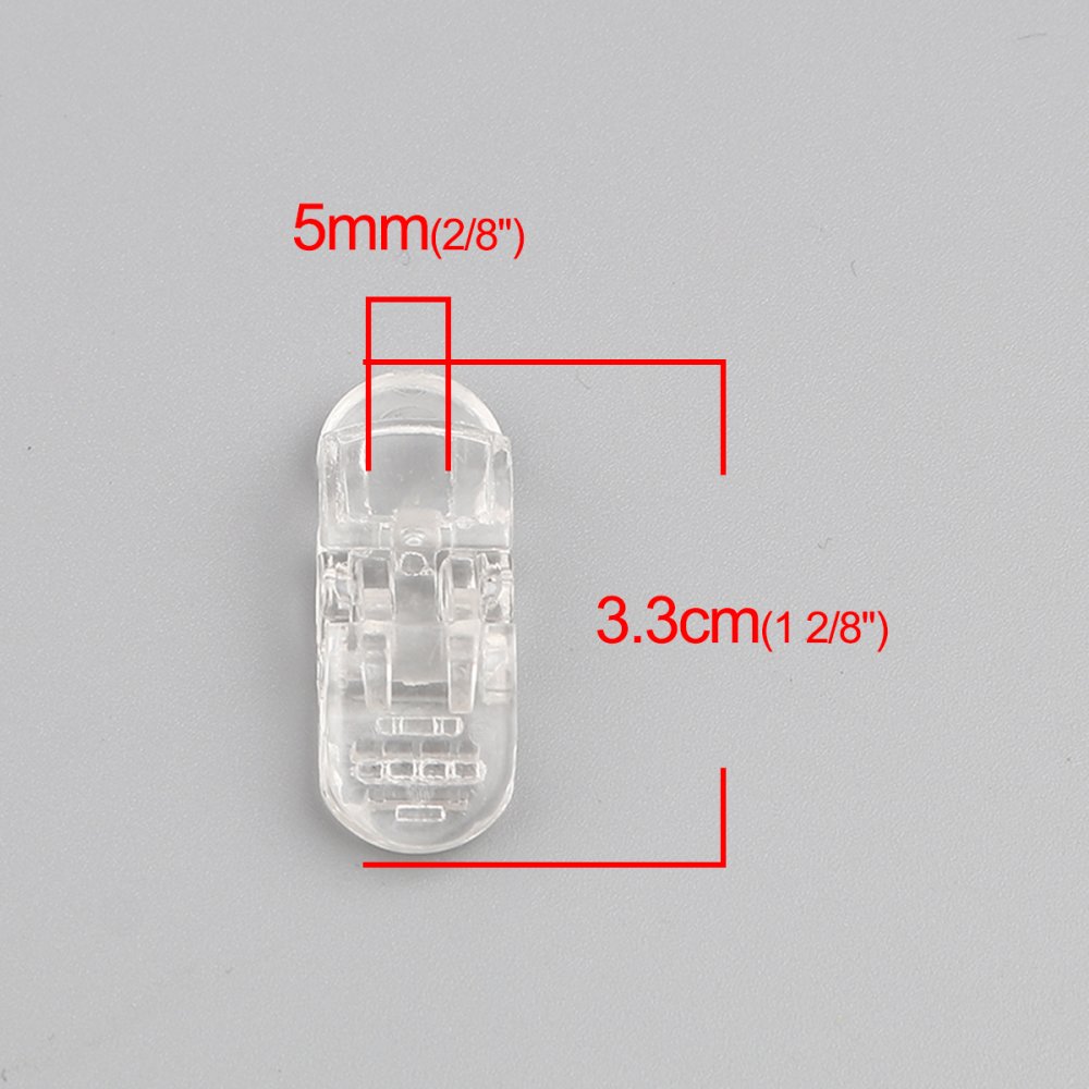 Clips Transparent masque 3.3cm x 1.3cm x 2 pi&egrave;ces