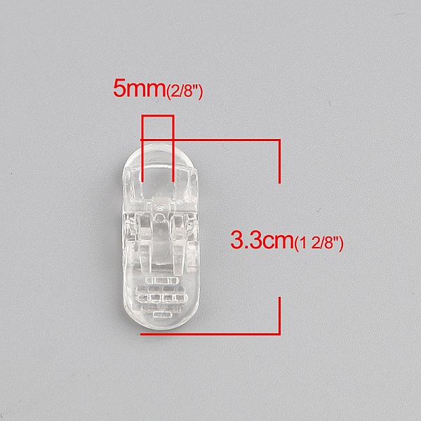 Clips Transparent masque 3.3cm x 1.3cm x 2 pi&egrave;ces