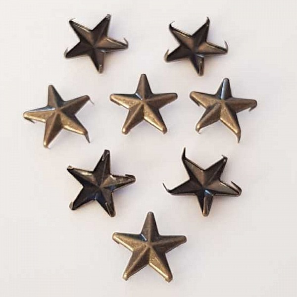 Clous rivet &agrave; griffes Etoile 11 mm Bronze x 10 pi&egrave;ces