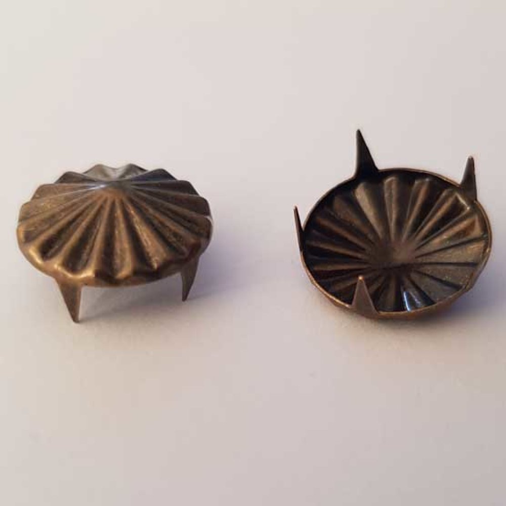 Clous rivet &agrave; griffes Rond 15 mm Bronze 10 pi&egrave;ces