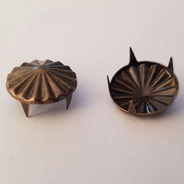 Clous rivet &agrave; griffes Rond 15 mm Bronze 10 pi&egrave;ces