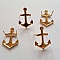 Clous rivet &agrave; griffes Ancre 21 mm Dor&eacute; 10 pi&egrave;ces