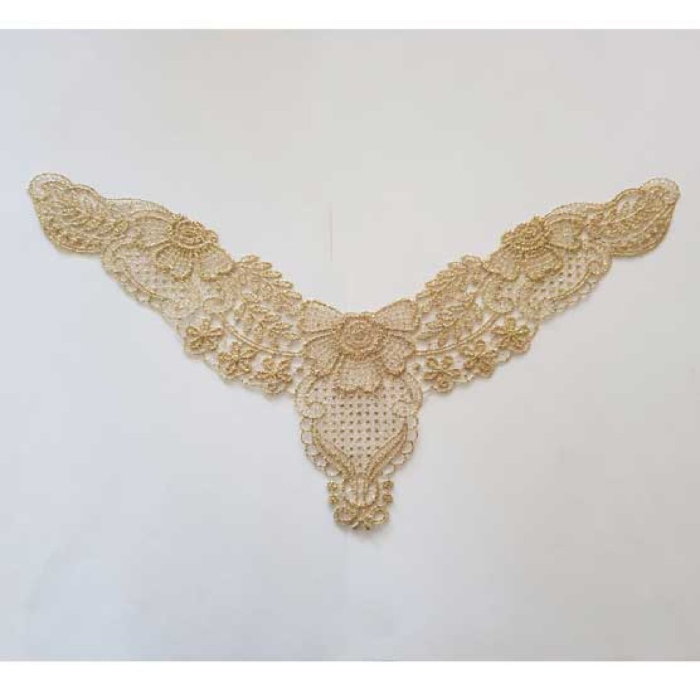 Col Guipure dentelle Dor&eacute;