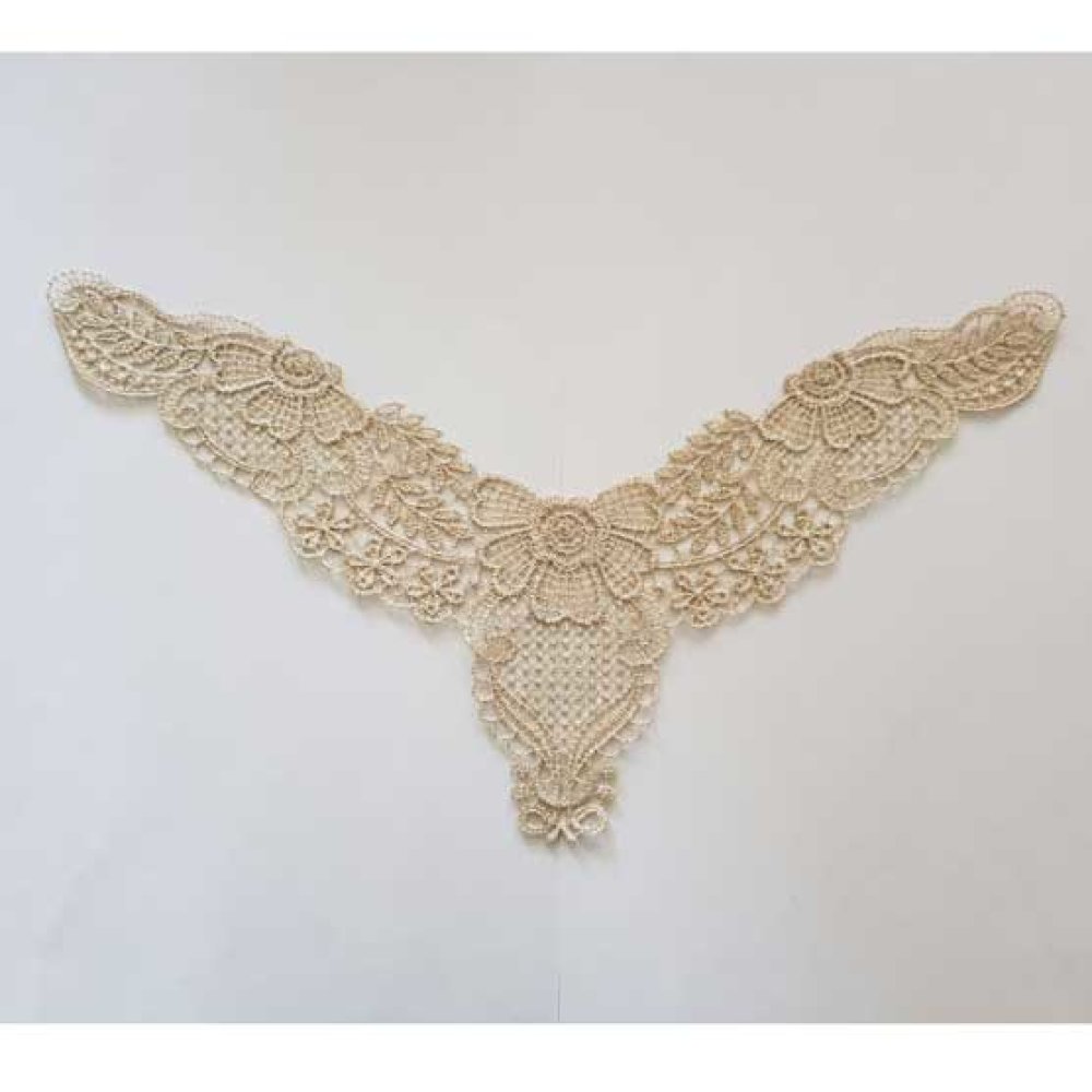 Col Guipure dentelle Dor&eacute;