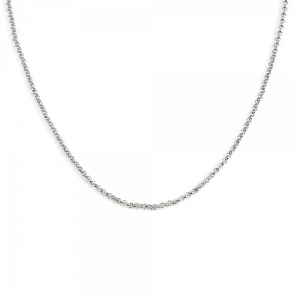 Collier Chaine N&deg;03 Plaqu&eacute; Platine Maille For&ccedil;at 45 cm