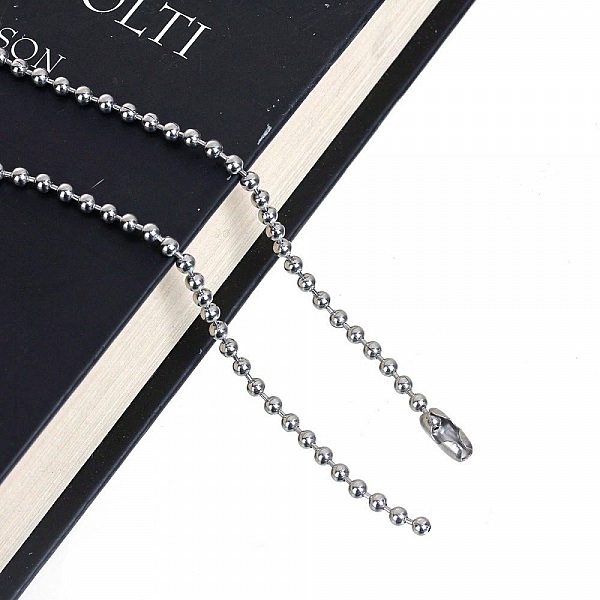 Collier N&deg;01 cha&icirc;ne boule 304 acier inoxydable de 60 cm - 3mm