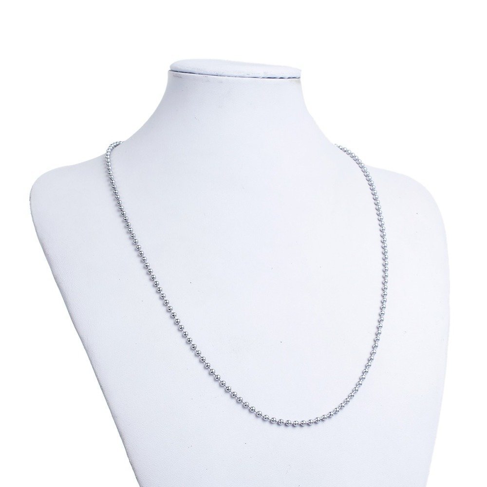 Collier N&deg;01 cha&icirc;ne boule 304 acier inoxydable de 60 cm - 3mm