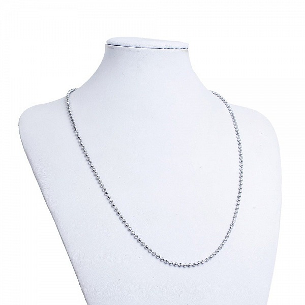 Collier N&deg;01 cha&icirc;ne boule 304 acier inoxydable de 60 cm - 3mm