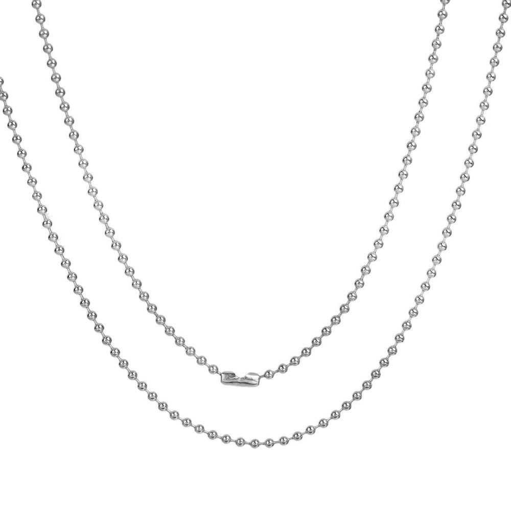 Collier N&deg;01 cha&icirc;ne boule 304 acier inoxydable de 60 cm - 3mm