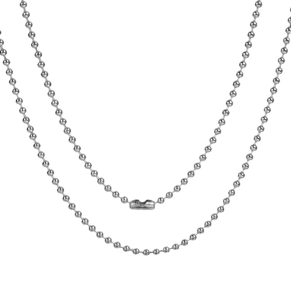 Collier N&deg;02 cha&icirc;ne boule 304 acier inoxydable de 60 cm -2mm