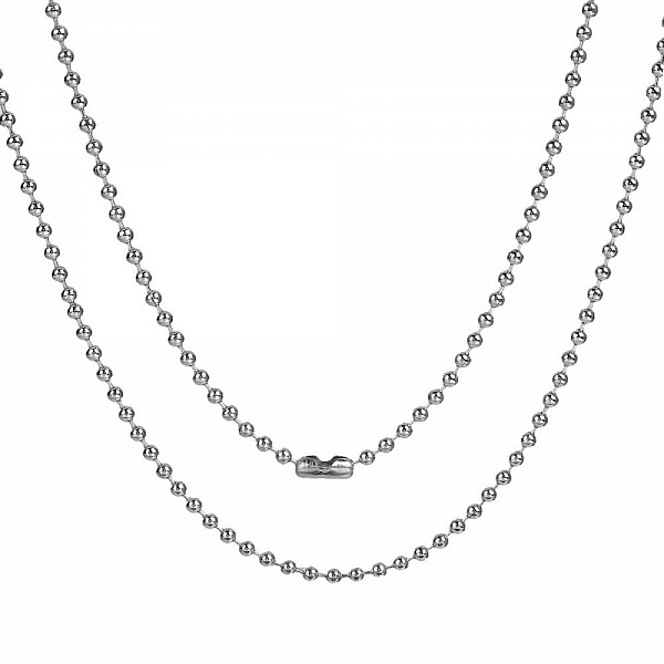 Collier N&deg;02 cha&icirc;ne boule 304 acier inoxydable de 60 cm -2mm