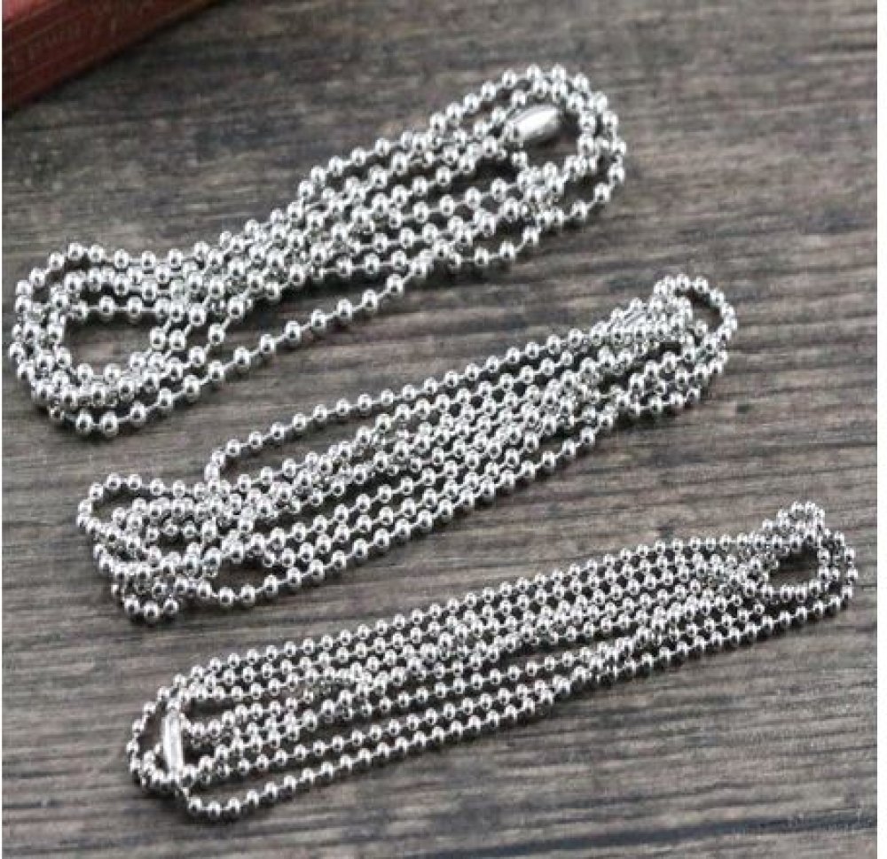 Collier N&deg;03 cha&icirc;ne boule 304 acier inoxydable de 70 cm - 2.4mm