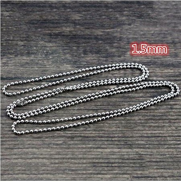 Collier N&deg;03 cha&icirc;ne boule 304 acier inoxydable de 70 cm - 1.5mm