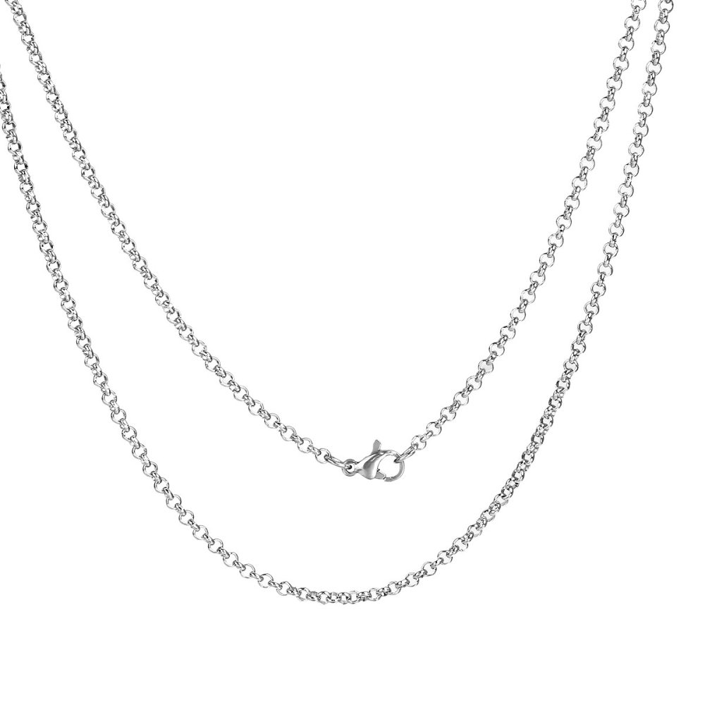 Collier N&deg;04-02 en acier inoxydable maille Jaseron de 51 cm