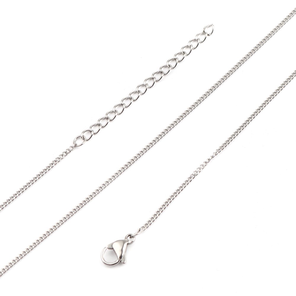 Collier N&deg;05-02 en acier inoxydable maille cheval de 45 cm