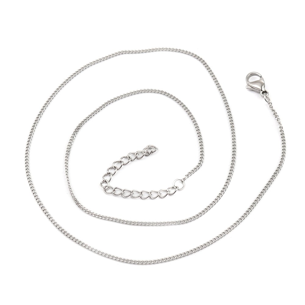 Collier N&deg;05-02 en acier inoxydable maille cheval de 45 cm