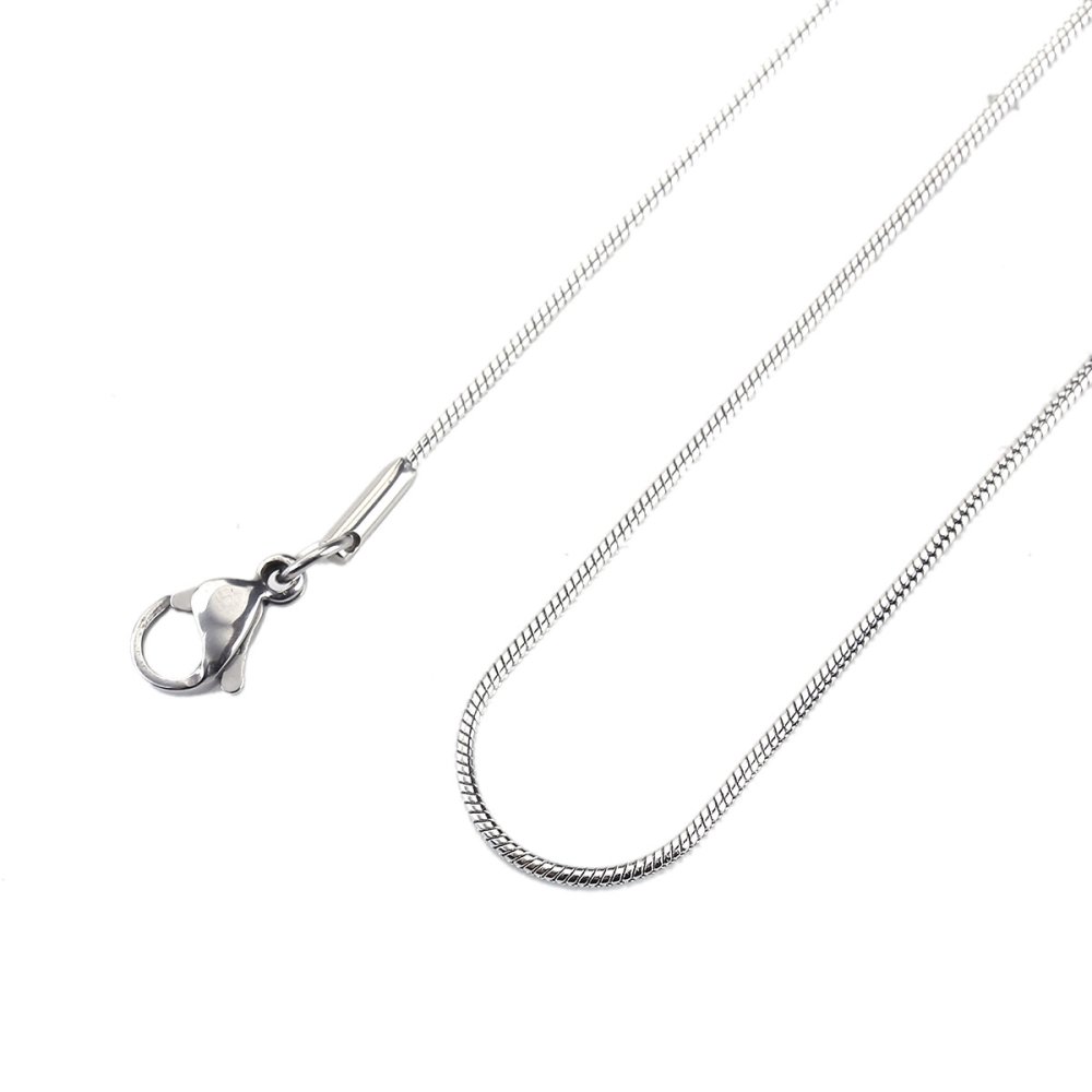 Collier N&deg;09 en acier inoxydable maille serpent de 51 cm