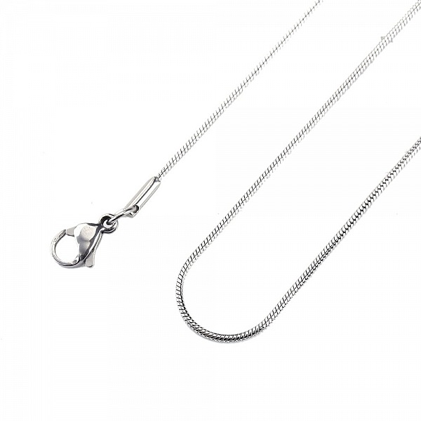Collier N&deg;09 en acier inoxydable maille serpent de 51 cm