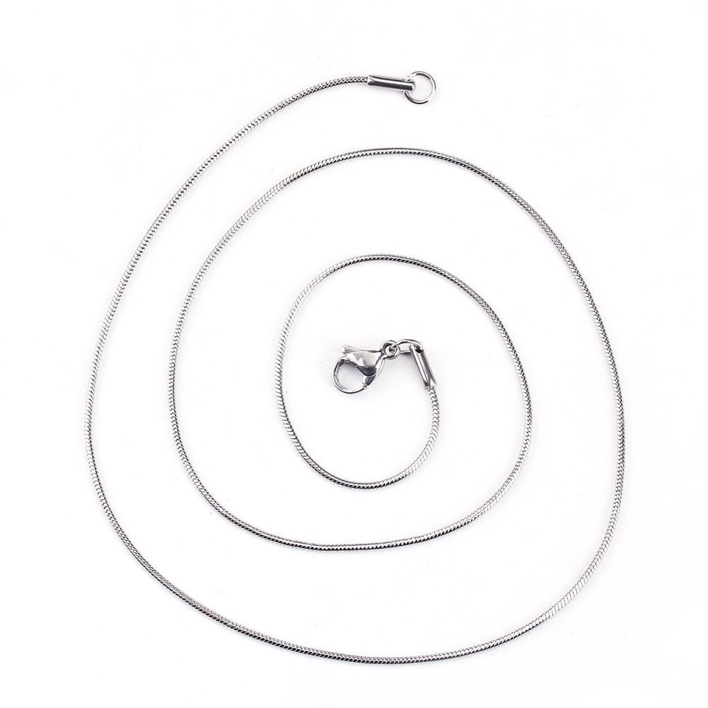 Collier N&deg;09 en acier inoxydable maille serpent de 51 cm
