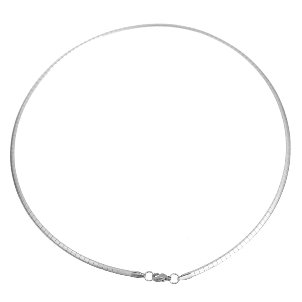 Collier N&deg;10 en acier inoxydable maille rectangle de 45 cm
