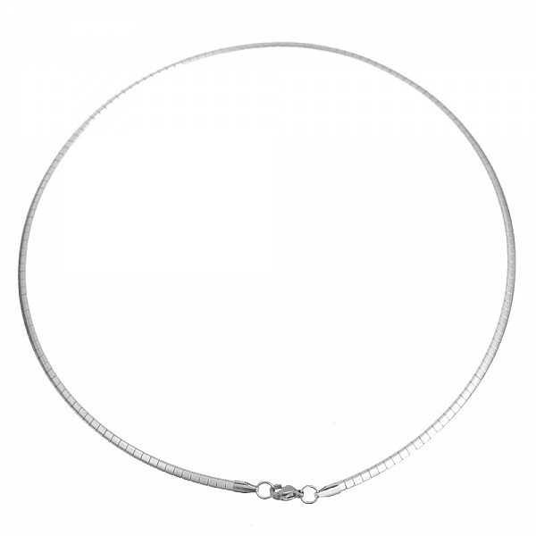 Collier N&deg;10 en acier inoxydable maille rectangle de 45 cm