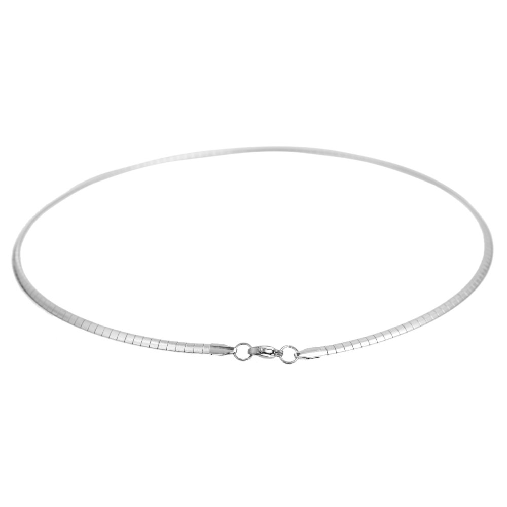 Collier N&deg;10 en acier inoxydable maille rectangle de 45 cm