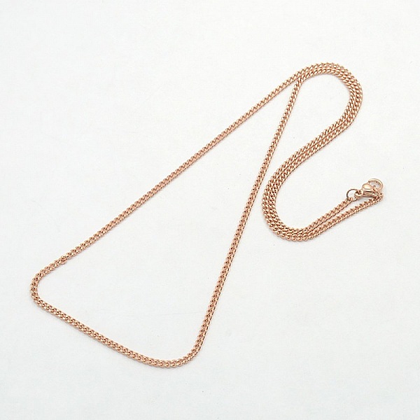 Collier N&deg;14 en acier inoxydable 50 cm Dor&eacute; Ros&eacute;